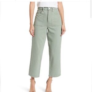 BLANK NYC The Baxter Ribcage Straight Leg Jeans Fern Green High Rise